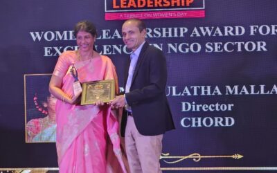 Mrs. Manjulatha Malladi, Director of CHORD On March 8th, 2025, received the Women Leadership Award for Excellence in the NGO Sector at the National Feather Awards, Mumbai.