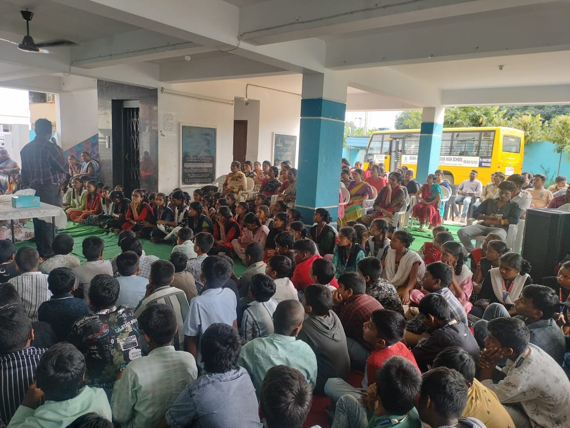 Children attending a skill development session conducted by an NGO in Hyderabad, focused on education, practical skills for children, and empowering young minds through learning programs.